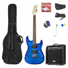 MAX GIGKIT QUILTED BLUE Električna kitara SET