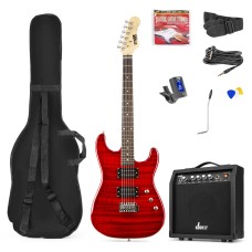 MAX GIGKIT QUILTED RED Električna kitara SET