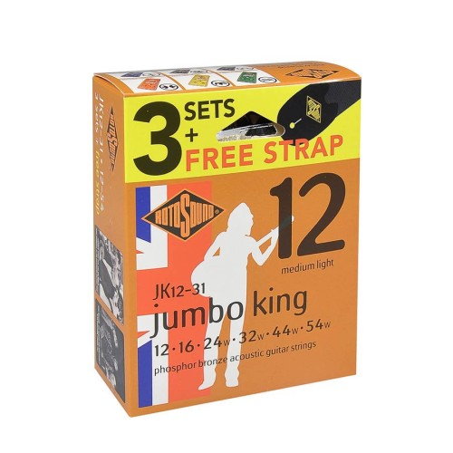 3 x ROTOSOUND JK12 + GRATIS PAS Strune za akustično kitaro