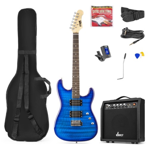 MAX GIGKIT QUILTED BLUE Električna kitara SET