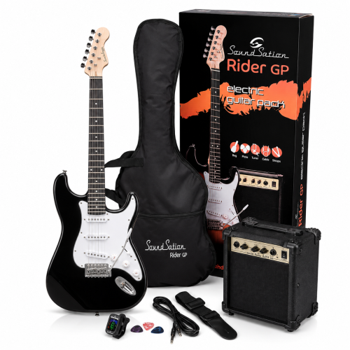SOUNDSATION RIDER GP BK Električna kitara komplet z ojačevalcem + oprema SOUNDSATION RIDER GP BK Električna kitara komplet z ojačevalcem + oprema